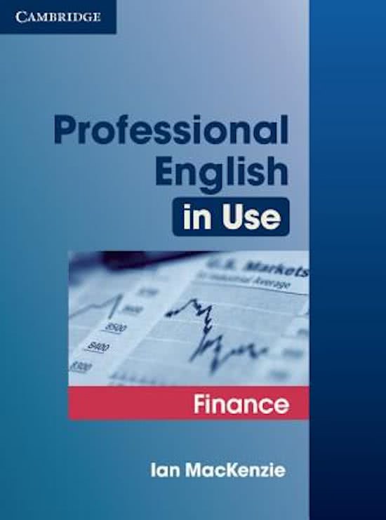 Terminologietoets Financial English Alle woordjes met definitie
