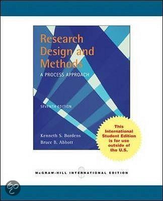 Research Design And Methods: A Process Approach