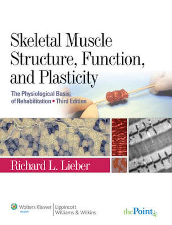 Summary of Skeletal Muscle Structure, Function, and Plasticity of Lieber for Introduction to Functional Anatomy