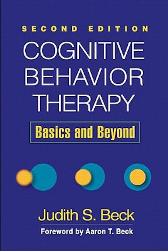 Cognitive Behavior Therapy Basic and Beyond Summary Chapter 1
