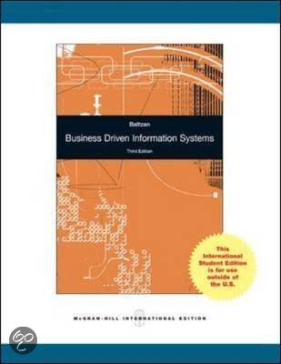 TEST BANK FOR BUSINESS DRIVEN INFORMATION SYSTEMS 5TH EDITION BY BALTZAN
