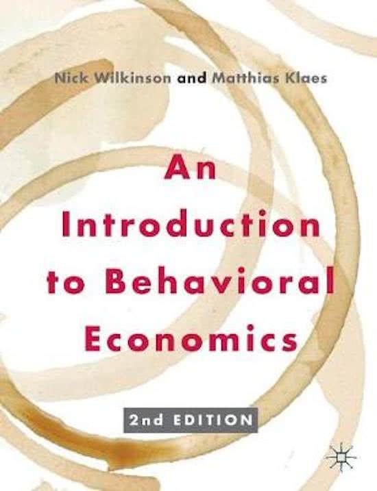 Summary Behavioural Economics 