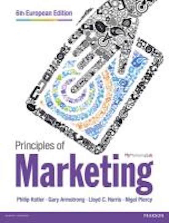 Book: Phillip Kotler – Principles of Marketing, European edition, Summary Q1