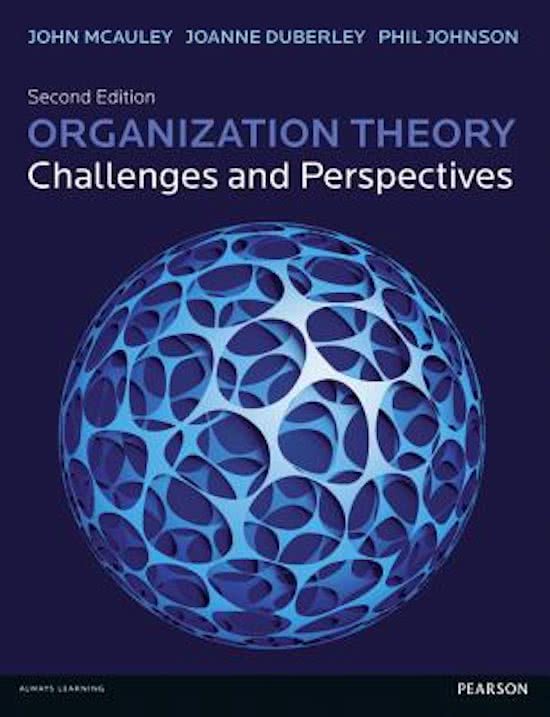 Summary Organization Theory (chapter 4-10)