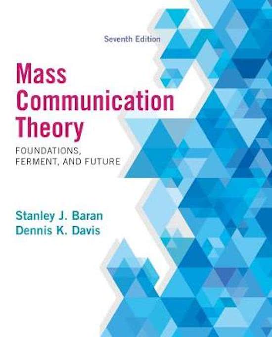 Samenvatting Mass Communication Theory H1-H11