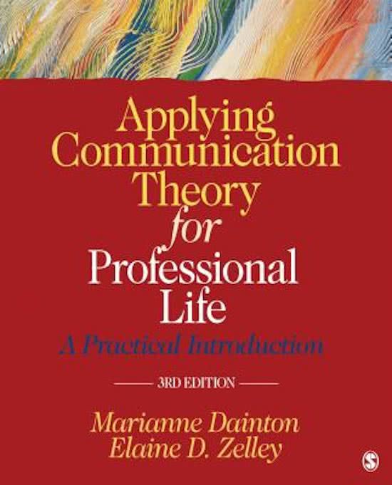Summary Applying Communication Theory for Professional Life