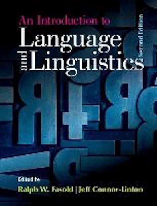 An introduction to Language and Linguistics (Chapter 1-4)