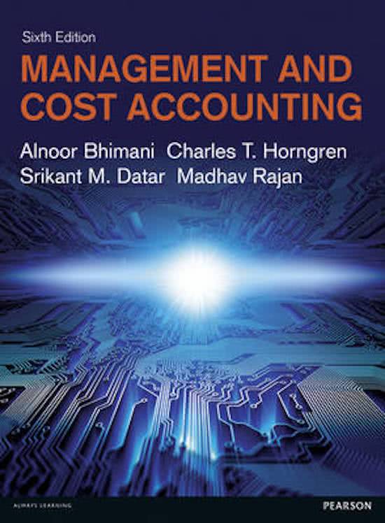 Samenvatting management accounting 1