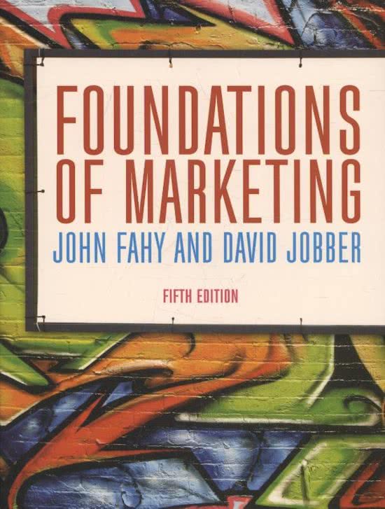 Summary Foundations of Marketing