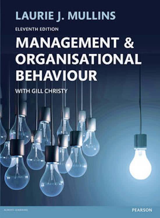 Summary book Management and Organisational Behaviour